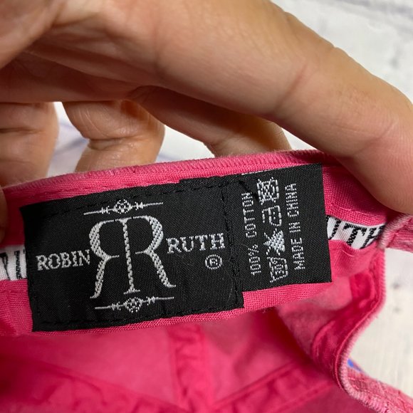 Las Vegas Hat Cap Women Strap Back Pink Robin Ruth Cotton Embroidered Chic Cute - Picture 8 of 8